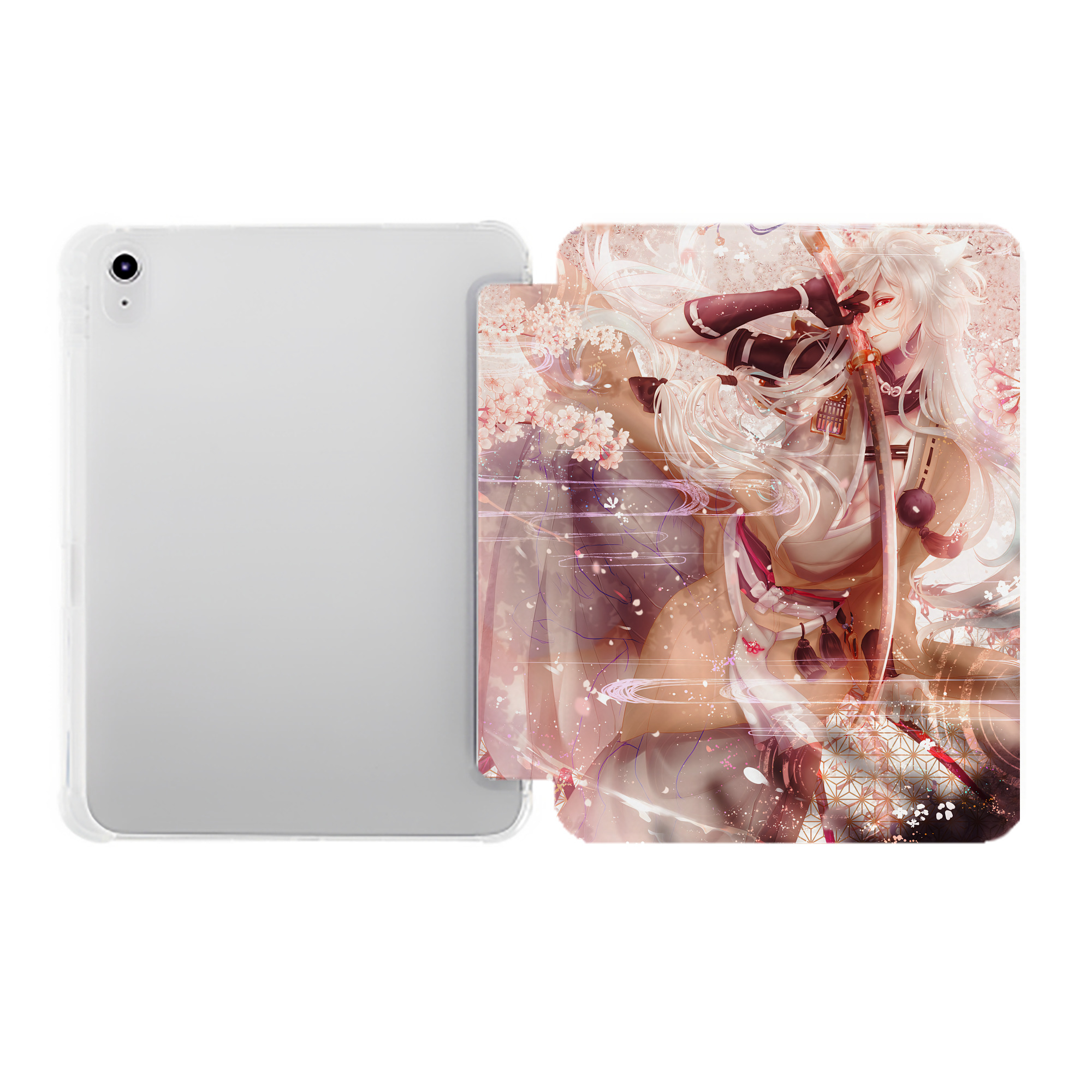 （画像用） 刀剣乱舞 Touken Ranbu IPad ケース ペン収納付き 三つ折りスタンド PUレザー×シリコン 対応機種9.5/10.5/10.9インチ